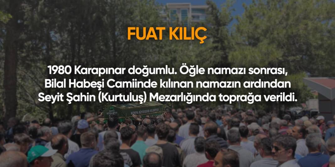 Konya'da bugün hayatını kaybedenler | 15 Haziran 2024 8